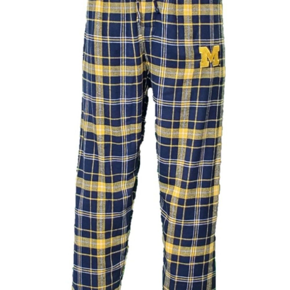 University of Michigan Plaid Pajama Pants - Blue and Yellow